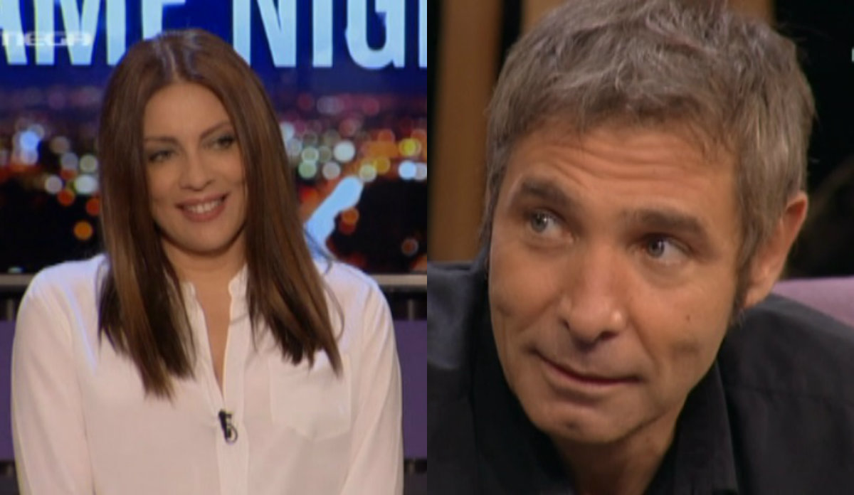 Η Σμαράγδα Καρύδη υποδέχτηκε τον Θοδωρή Αθερίδη στην πρεμιέρα του Celebrity Game Night