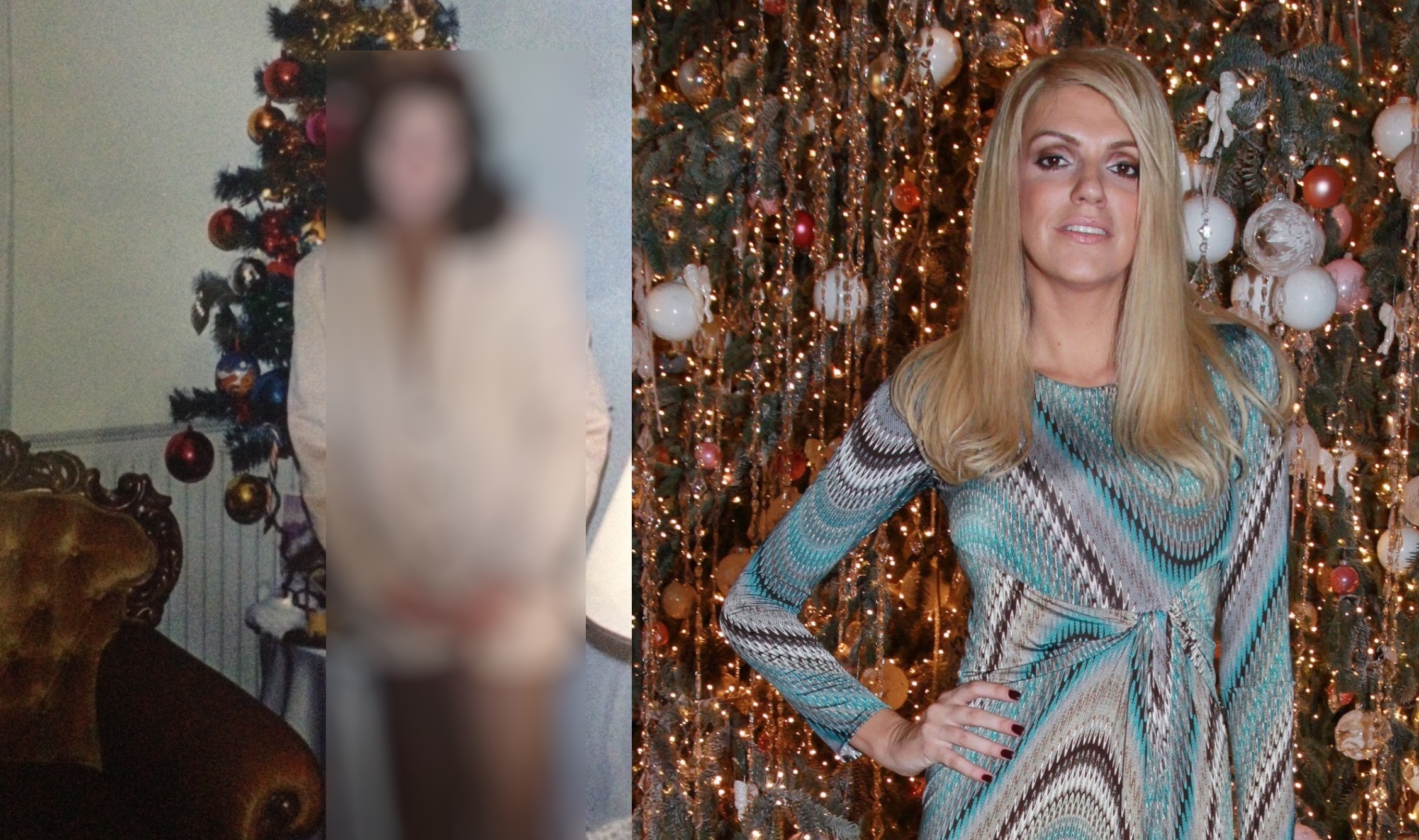 Αγνώριστη η Σάσα Σταμάτη ποζάρει μπροστά στο Χριστουγεννιάτικο δέντρο χρόνια πριν