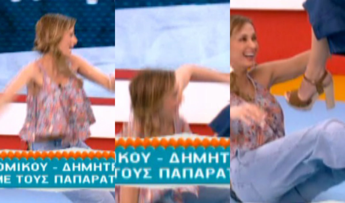 Απίστευτη τούμπα της Αλέκας Καμηλά! Σωριάστηκε στο πλατό!