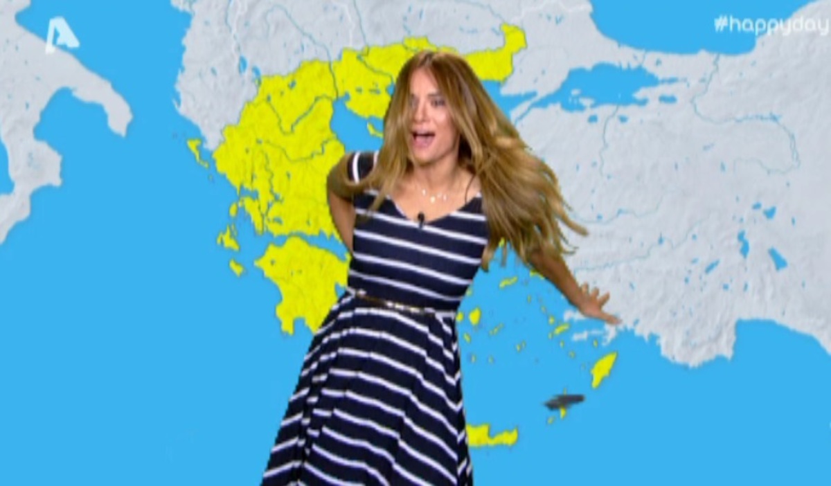 Το ατύχημα της Ελένης Τσολάκη κατά τη διάρκεια του δελτίου καιρού