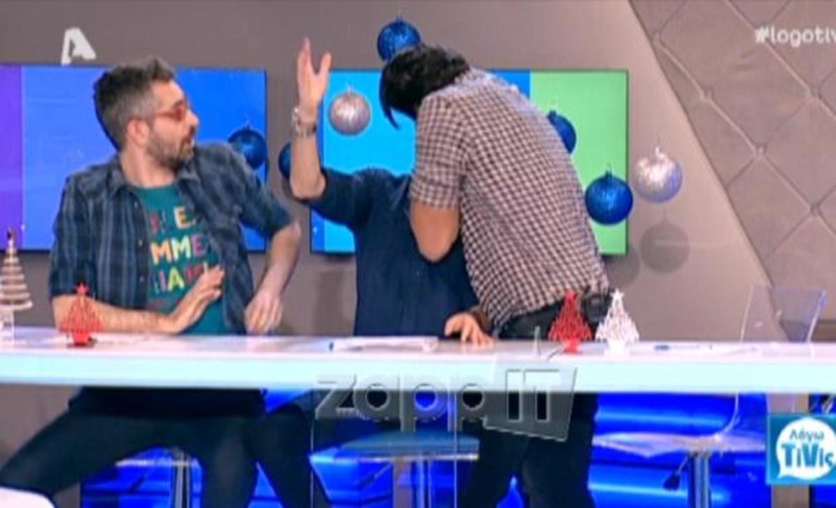 O Βλοντάκης φίλησε τον Βαρθαλίτη στον αέρα της εκπομπής!