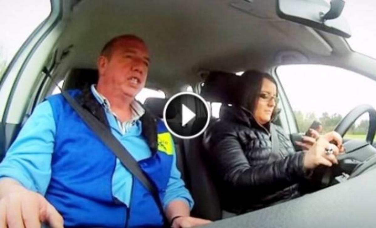 Αυτή η κοπέλα άρχισε να γράφει μήνυμα στο κινητό ενώ οδηγούσε. Δείτε τον δάσκαλο!