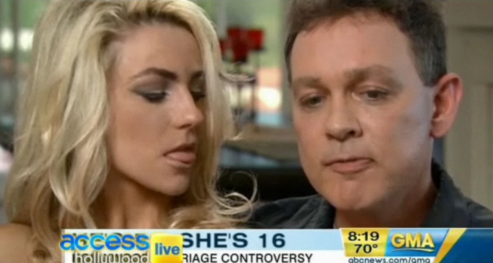 Τι έκανε η 16χρονη σύζυγος 51χρονου ηθοποιού την ώρα της συνέντευξης;