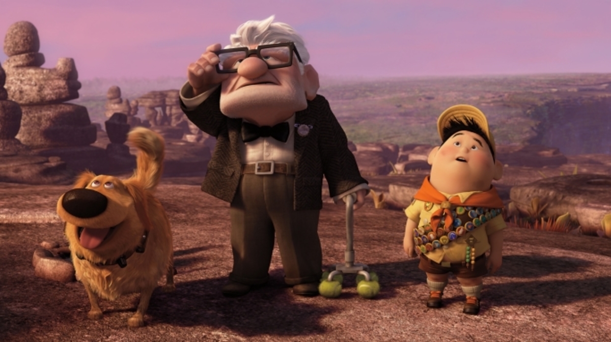 "UP"
(L-R) Dug, Carl Fredricksen, Russell
©Disney