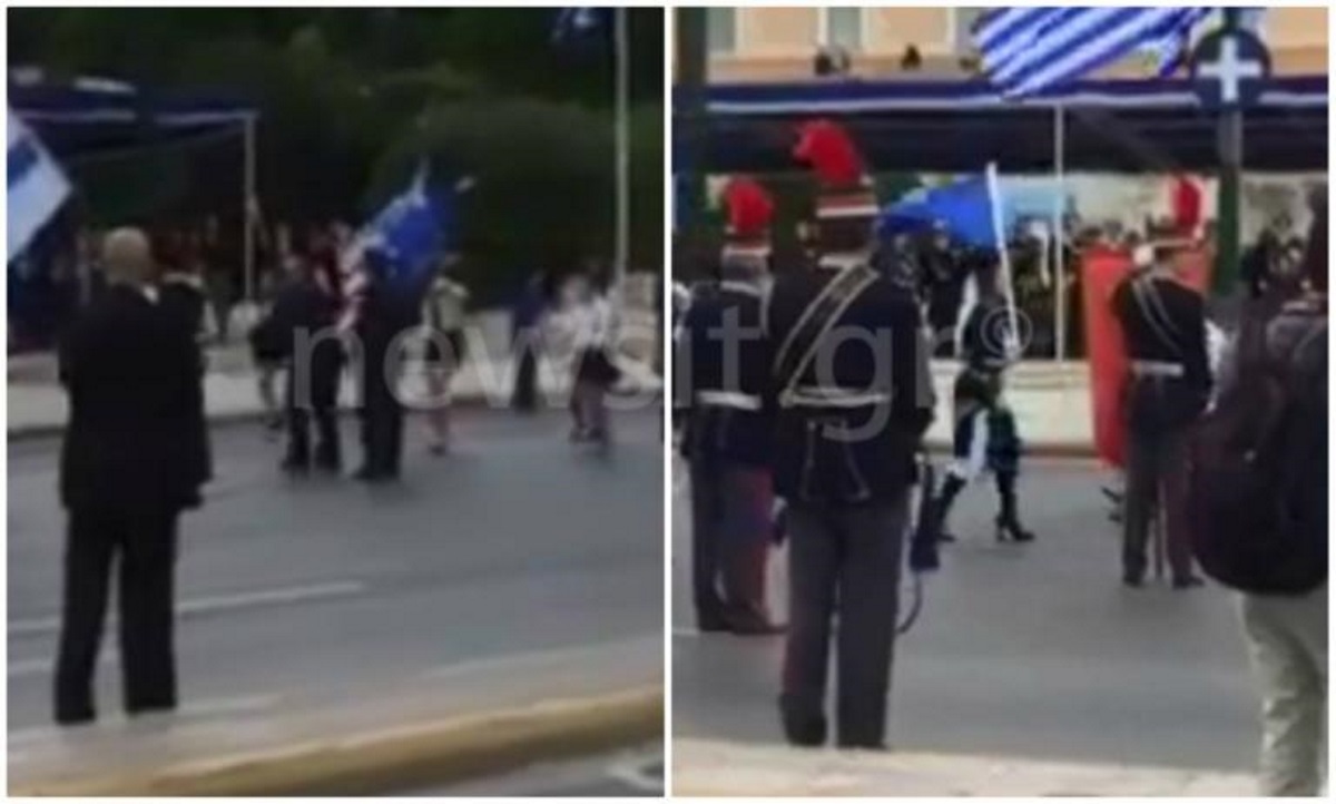“Προδότη, ντροπή σου”! Μικροένταση στην παρέλαση της Αθήνας! Γυναίκα στάθηκε μπροστά στους επισήμους με την σημαία της Βεργίνας! video