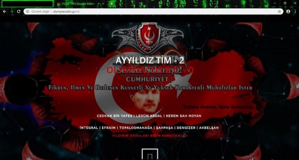 Νέο «χτύπημα» Τούρκων χάκερς σε δεκάδες ελληνικές ιστοσελίδες! Ο Κεμάλ στο site του Ολυμπιακού