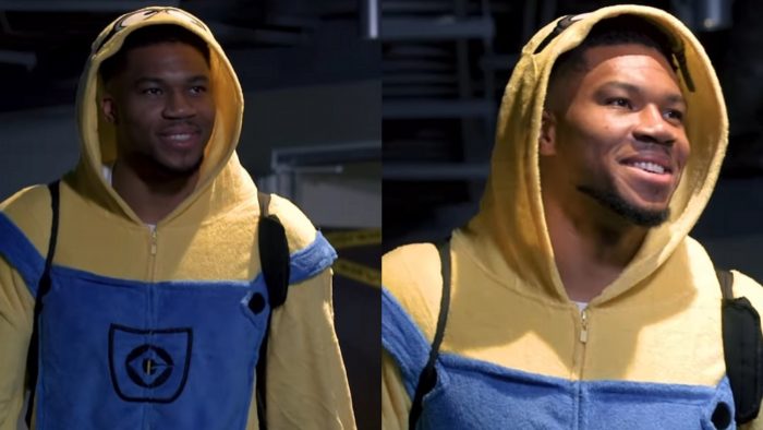 Ο Γιάννης Αντετοκούνμπο ντύθηκε Minion για το Halloween πριν τον αγώνα των Μπακς: «Το ψηλότερο Minion που έχω δει ποτέ»