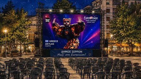 Eurovision 2026: Γιγαντοοθόνη στήνουν στις Σέρρες για να στηρίξουν τον Ακύλα στη μάχη για τη νίκη