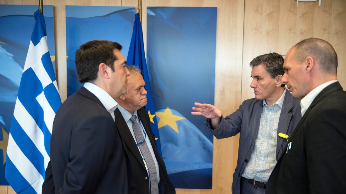 Greek Prime Minister at the European Commission offices during an extraordinary Eurogroup meeting in Brussels, Belgium on June 25, 2015.