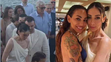 Βαλέρια Χοψονίδου και Αντώνης Βλωτιδέλλης βάφτισαν τον γιο τους στη Βουλιαγμένη: «Να μας ζήσει ο Παναγιώτης»